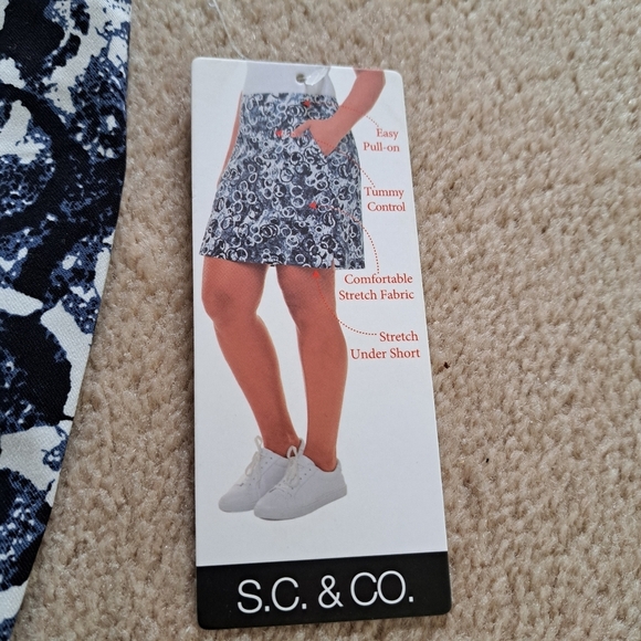 ❤️ S.C.& Co. Pull On Skort Blue White Stretch Print Skirt Women's Various Sizes - Picture 9 of 9